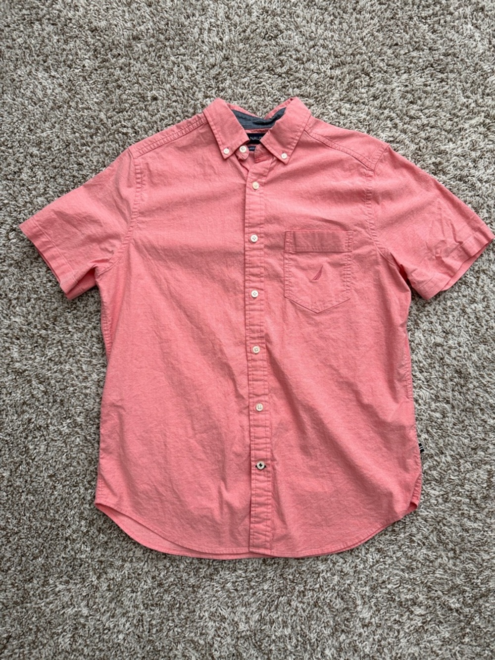 Nautica Coral Button-Down Short-Sleeve Shirt